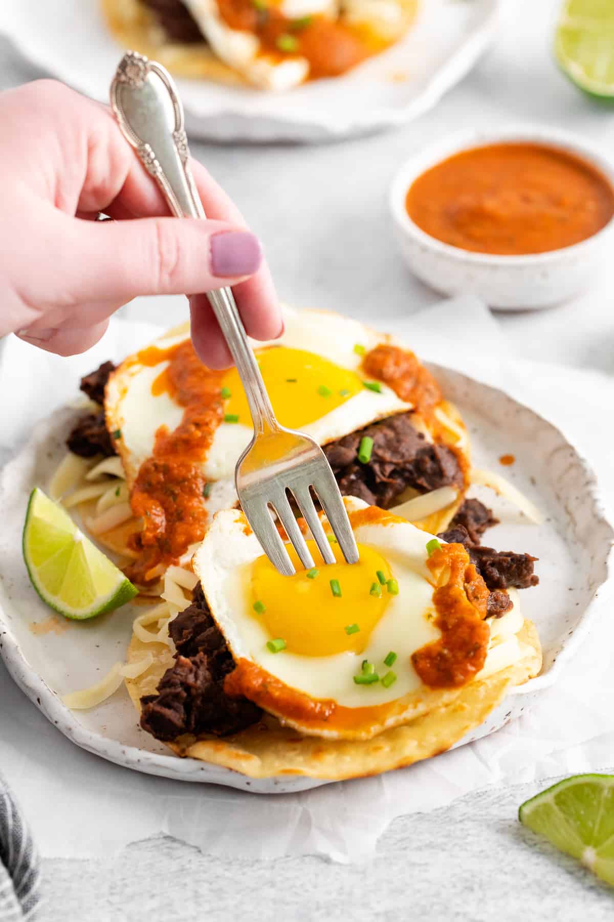 huevos rancheros on a plate.