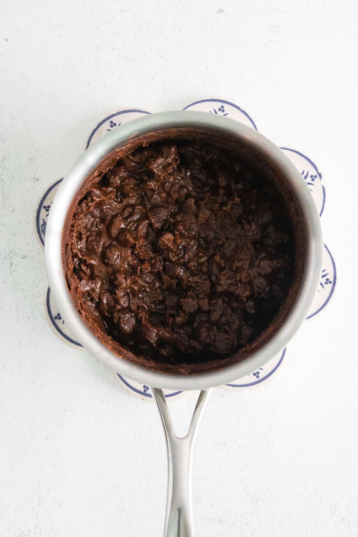 black beans in a pot.