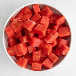 watermelon in bowl.