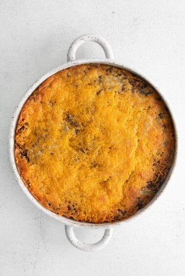 Baked cheeseburger pie.