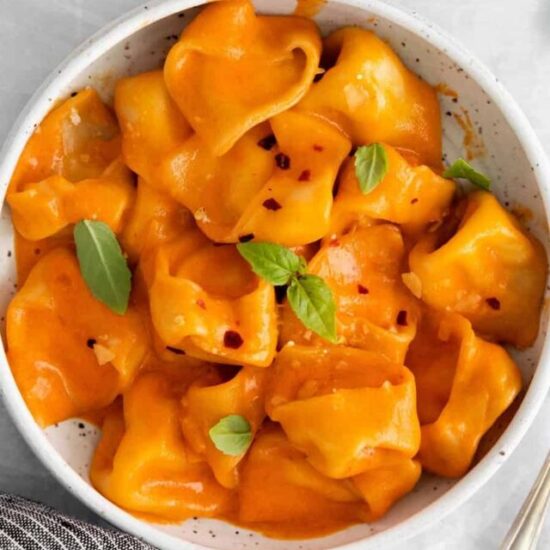 Cheese Tortellini with Vodka Sauce