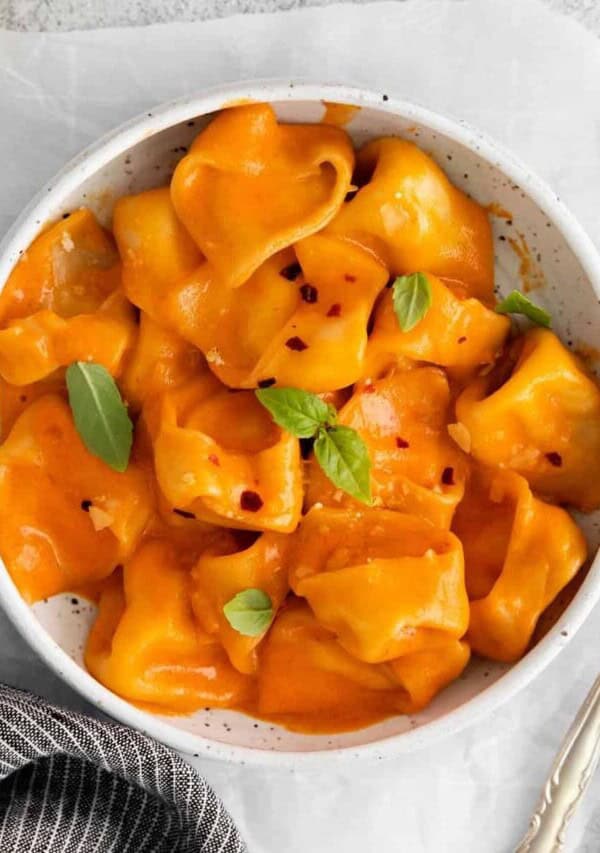 Cheese Tortellini with Vodka Sauce