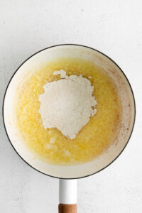 Flour in butter to start a roux.