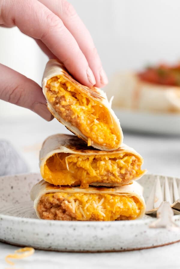 Bean and cheese burritos.