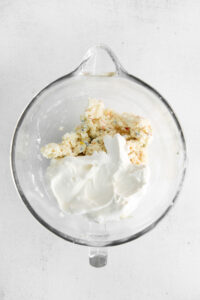 funfetti dip in mixing bowl.