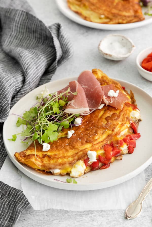 Goat Cheese Omelet on a plate.