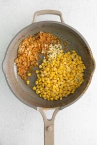 corn in skillet.