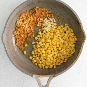 corn in skillet.