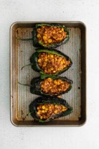 stuffing peppers.
