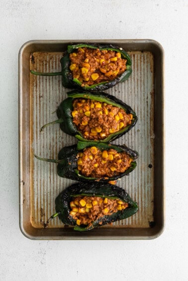 stuffing peppers.