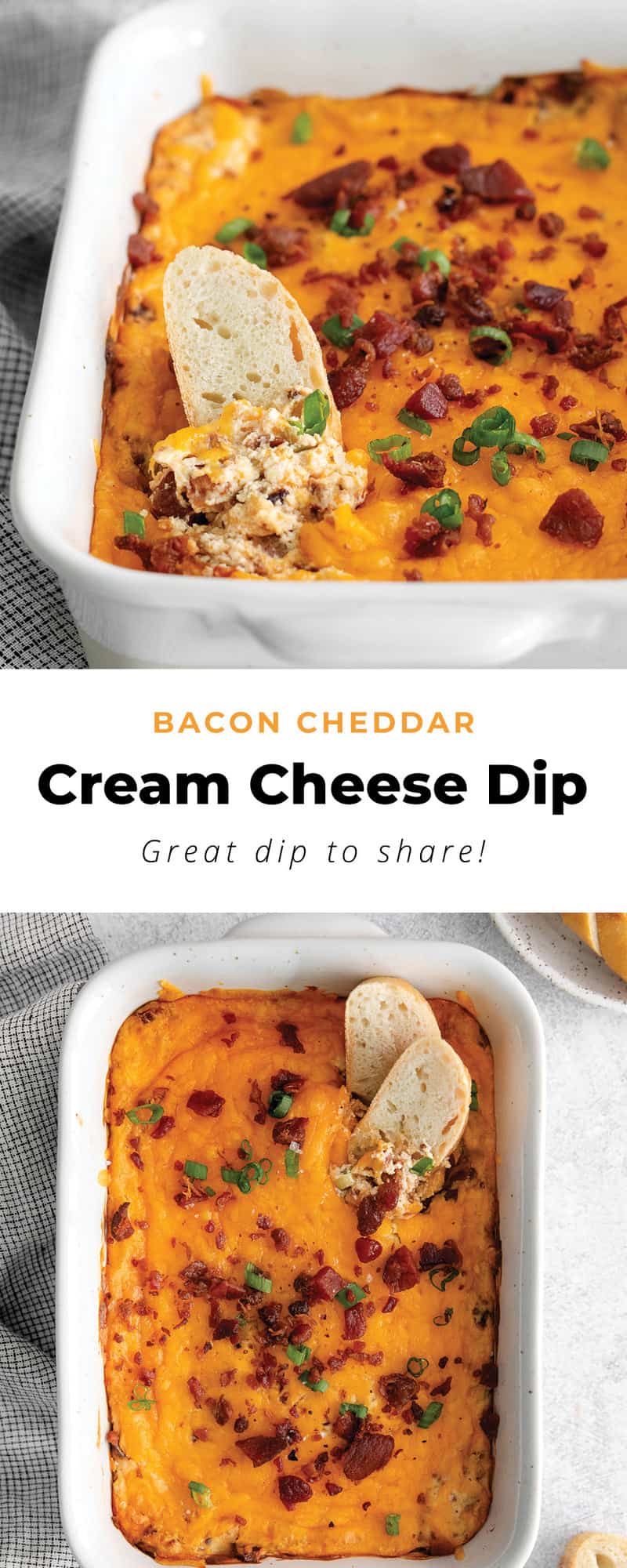 Cheddar Bacon Cream Cheese Dip - The Cheese Knees