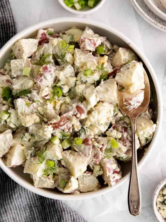 Dill Potato Salad with Blue Cheese Cheese Knees