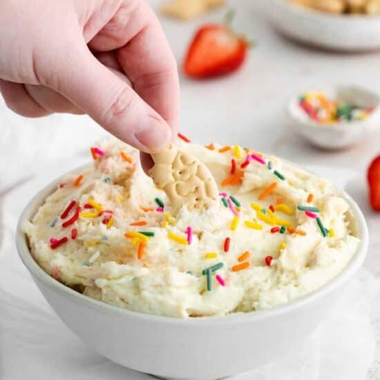 funfetti dip in a bowl