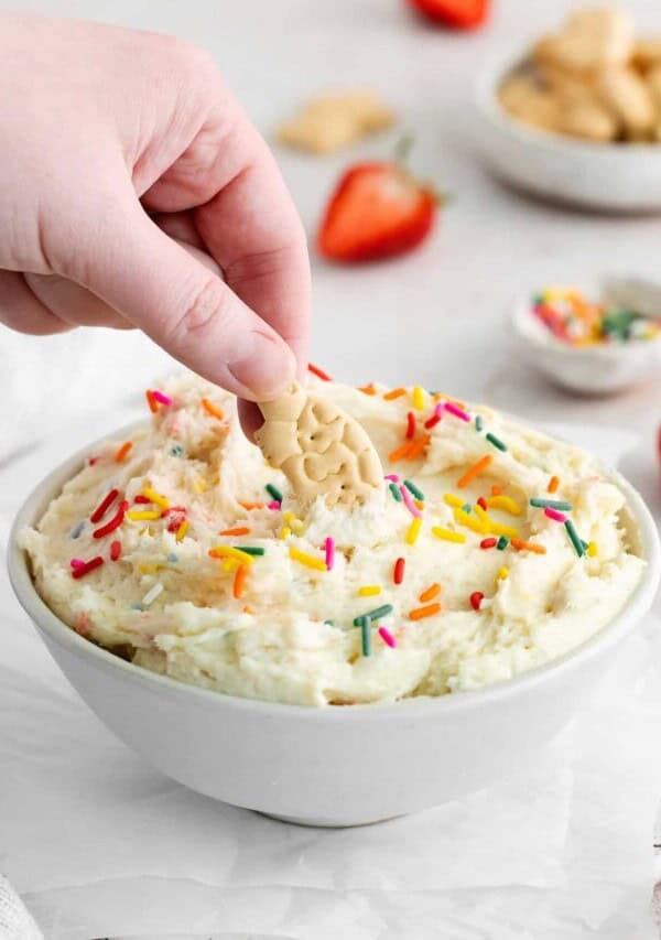 funfetti dip in a bowl