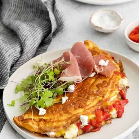 goat cheese omelette on a plate