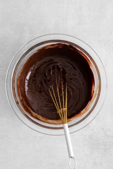 Melted chocolate in a bowl.
