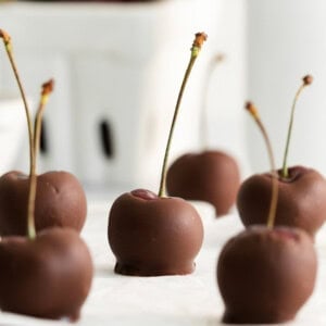 Chocolate covered cherries ready to eat.