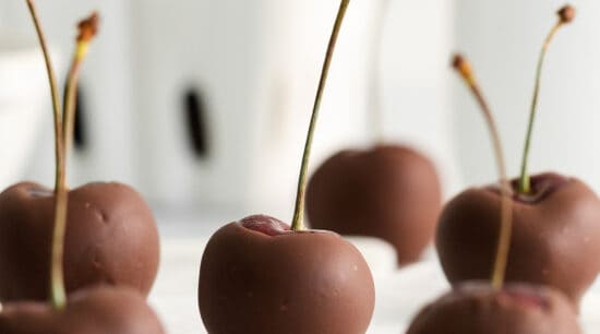 Chocolate covered cherries ready to eat.