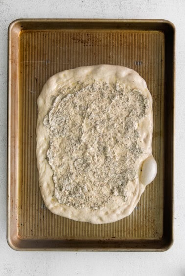 seasoned pizza crust.