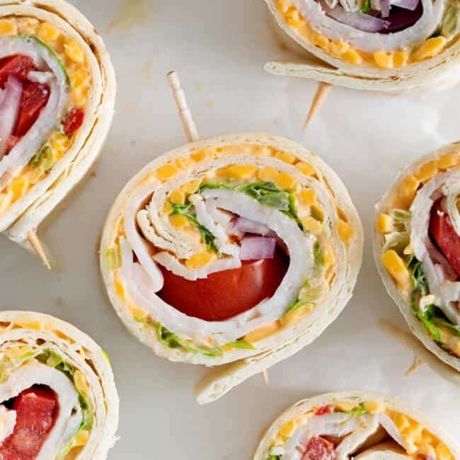 Pimento Cheese Pinwheels with Turkey - The Cheese Knees