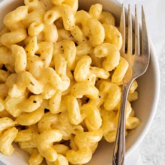 cheese pasta in a bowl