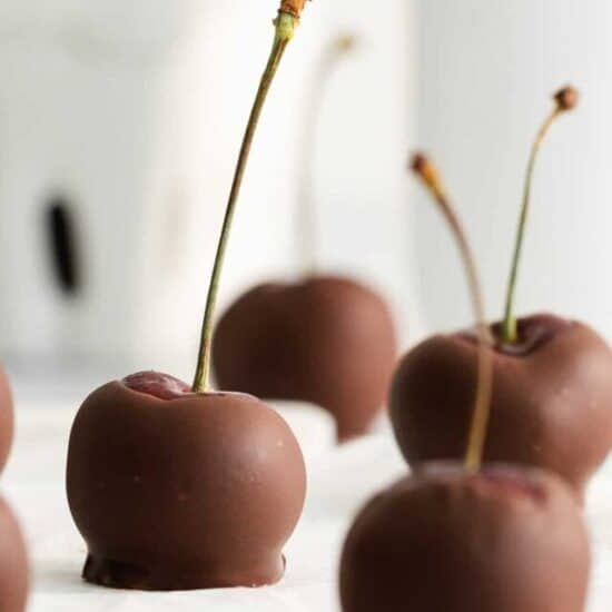 Chocolate covered cherries ready to eat.