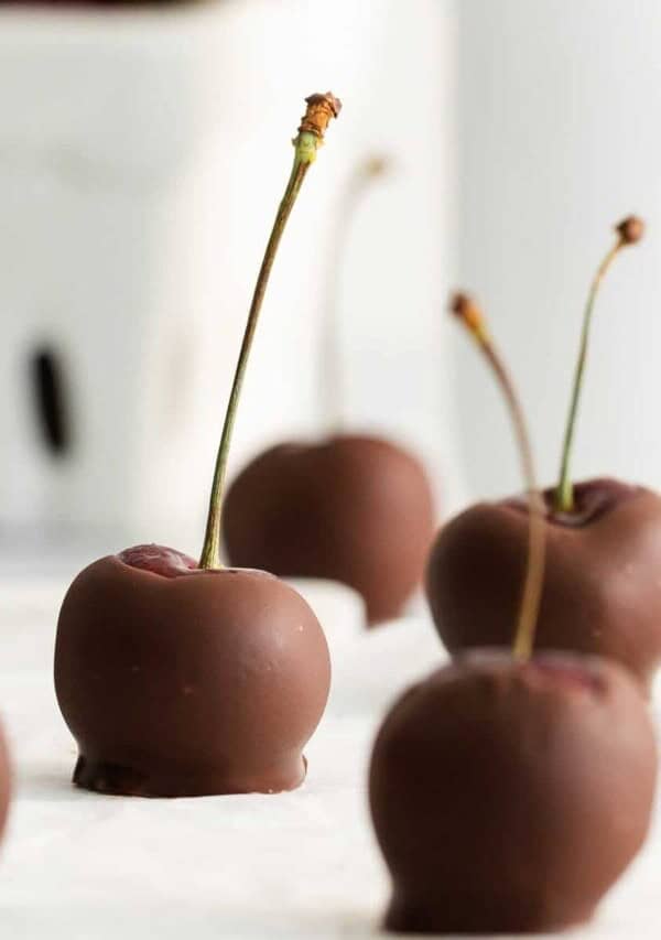 Chocolate covered cherries ready to eat.