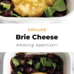 Grilled brie cheese appetizer.