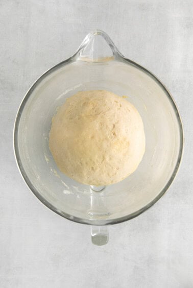 dough rising in bowl.