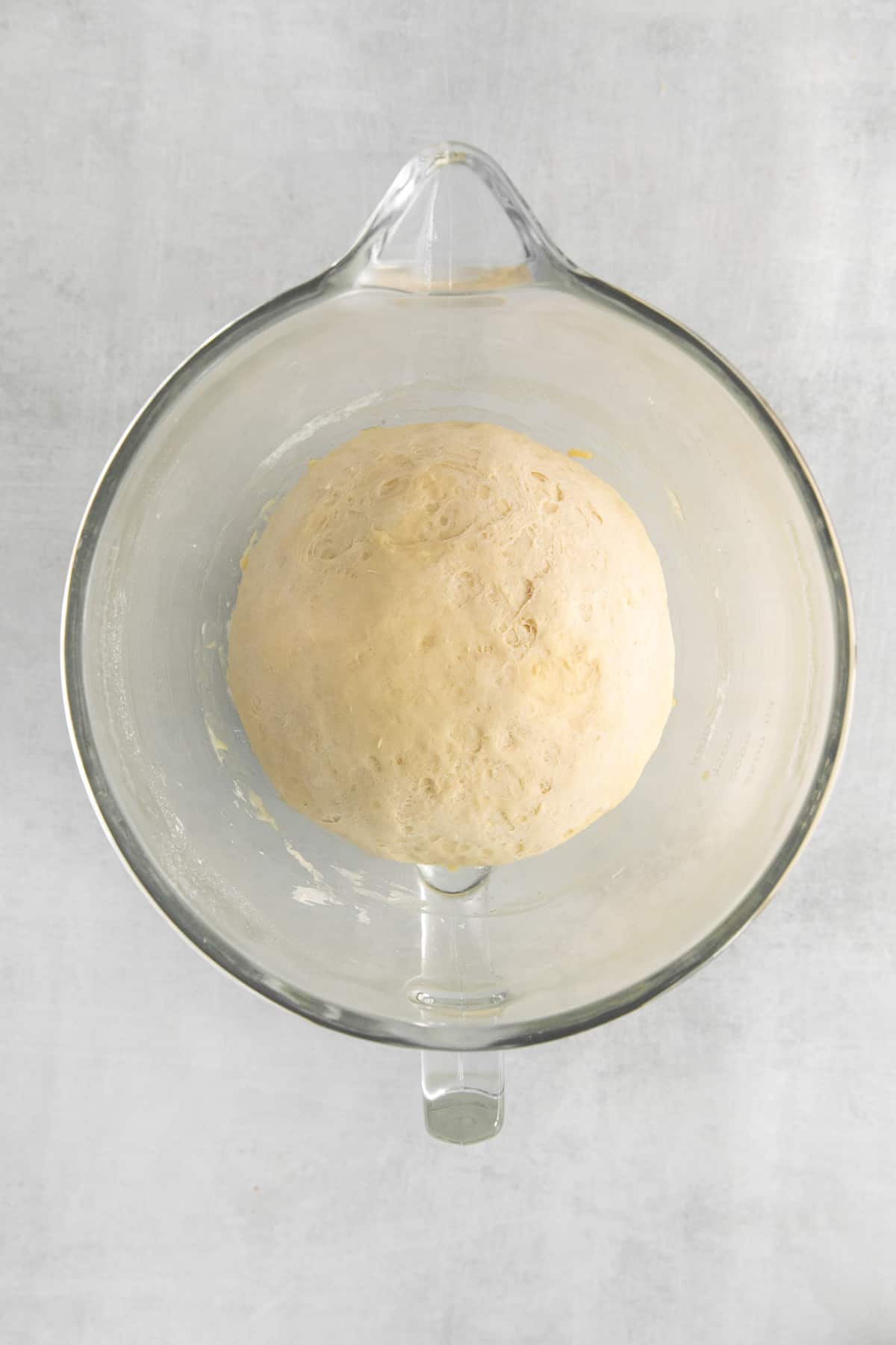 bagel dough in bowl.