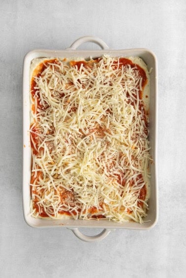 uncooked lasagna.