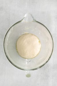 Dough in a greased bowl.