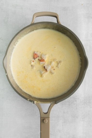 lobster in cheese sauce.