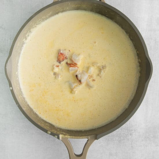 lobster in cheese sauce.