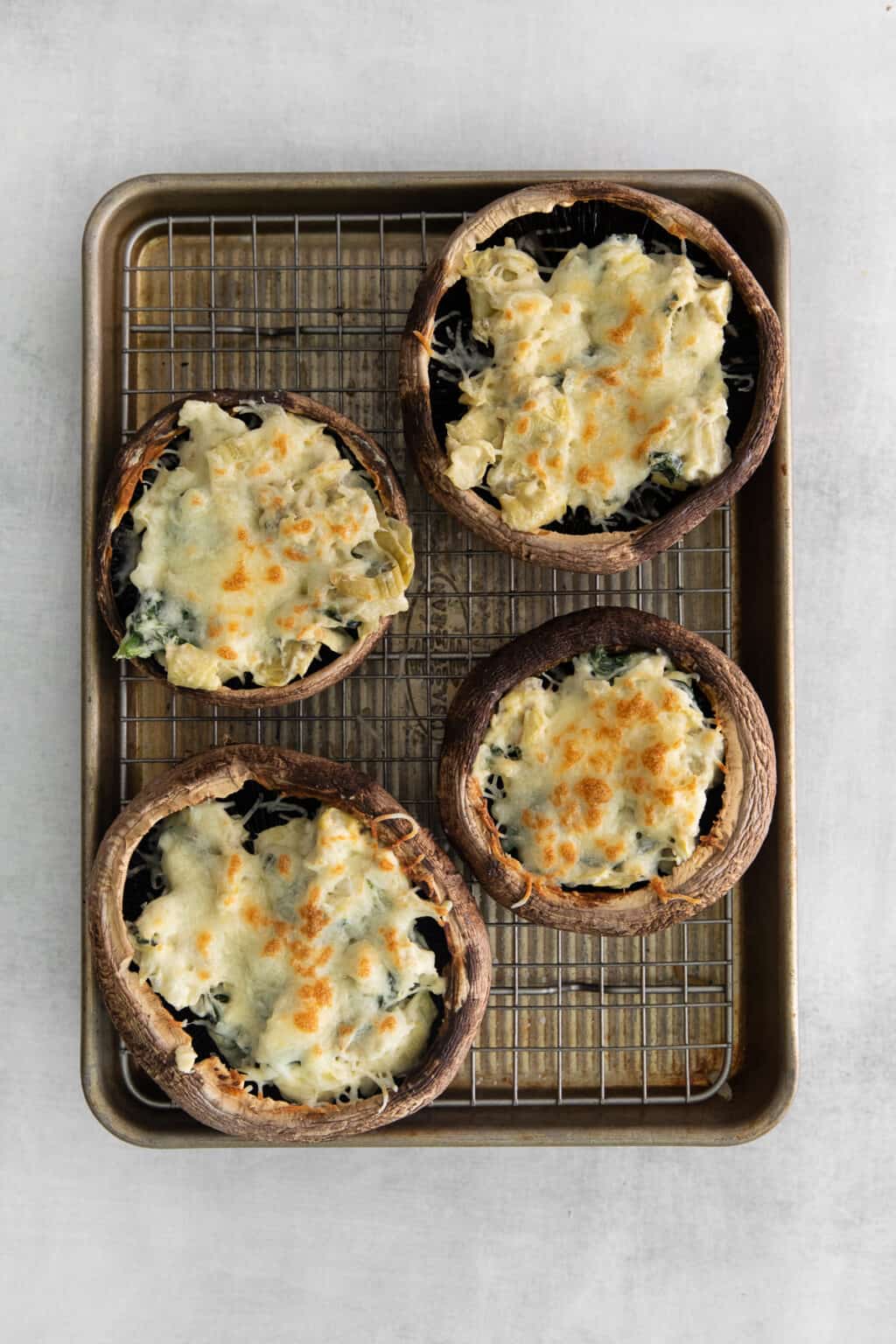 Spinach Artichoke Stuffed Mushrooms The Cheese Knees