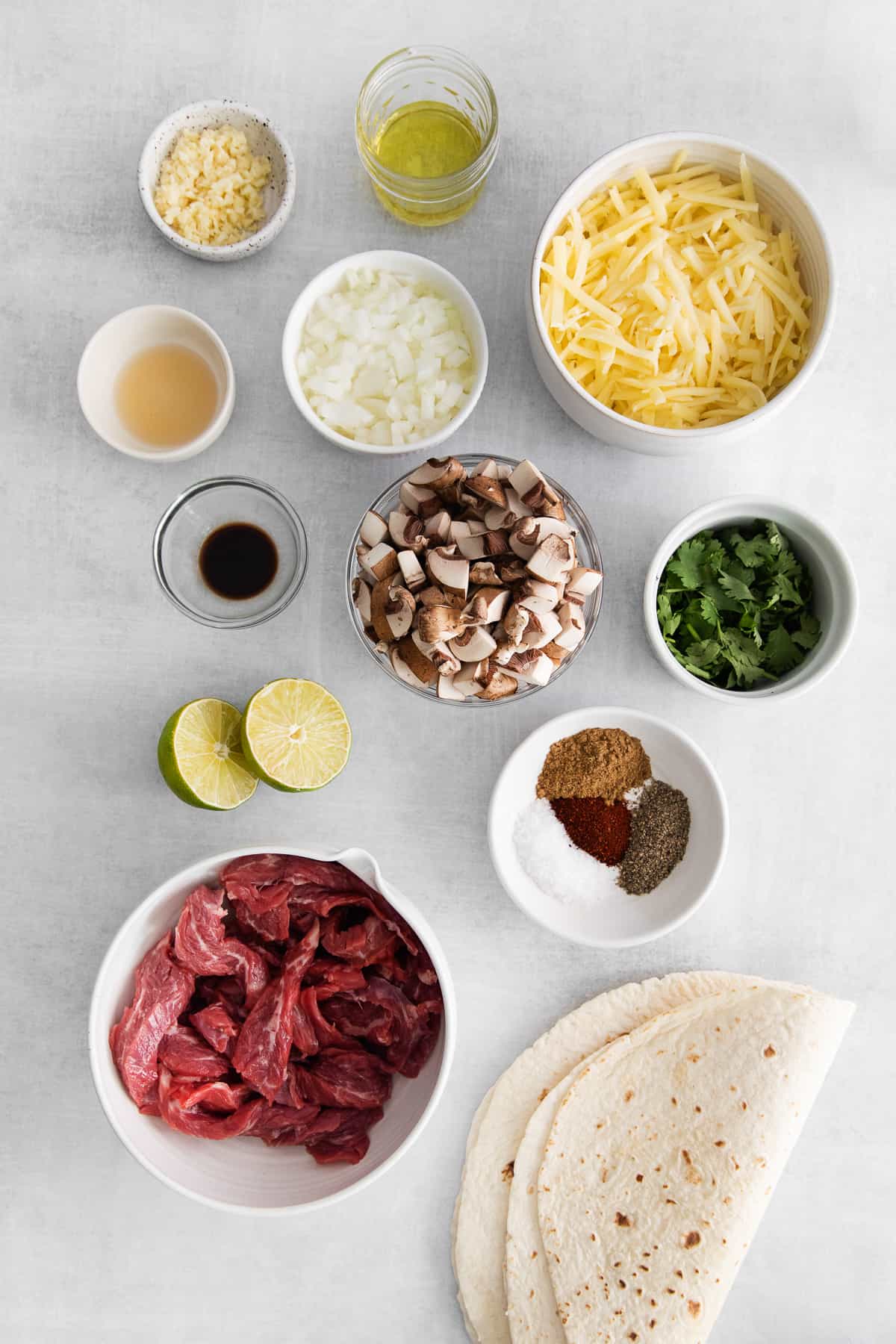 Ingredients on countertop.