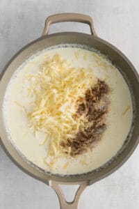 Sauce with cheese and spices.