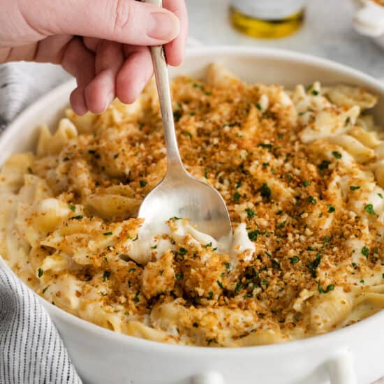 Truffle Mac and Cheese in a bowl.