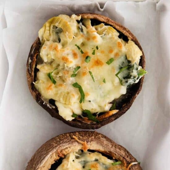 Spinach Artichoke Stuffed Mushrooms