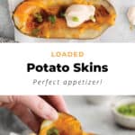 Potato skins with toppings.