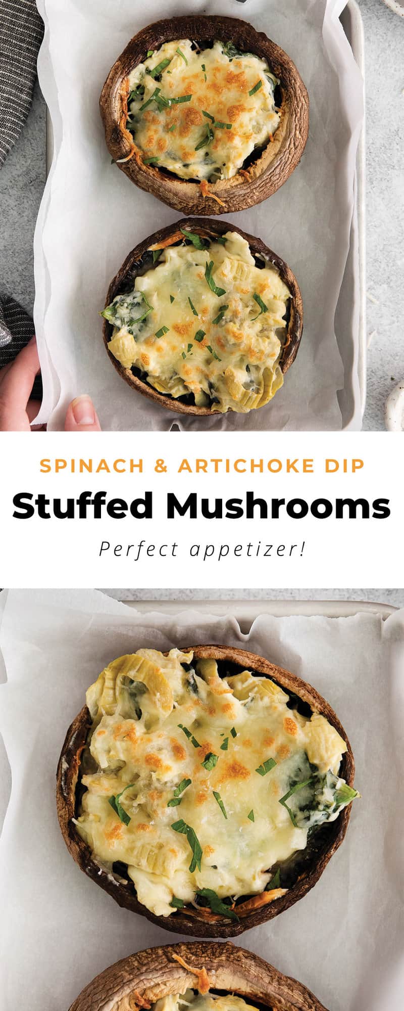 Spinach Artichoke Stuffed Mushrooms The Cheese Knees