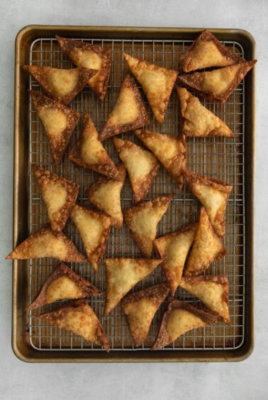 rangoon on baking sheet.