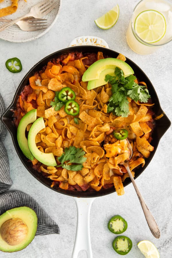 Cheesy frito taco skillet.