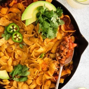 Cheesy frito taco skillet.