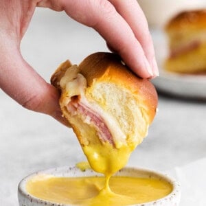 Ham and cheese slider.