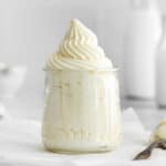 Whipped cream cheese frosting in a jar.