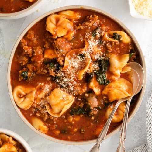 Cheese tortellini soup.