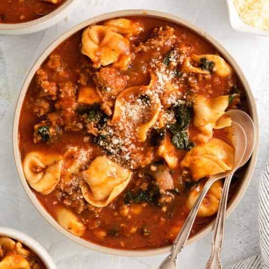 Cheese tortellini soup.