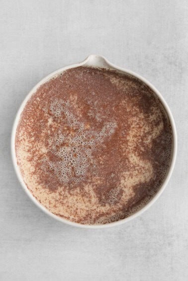 liquid in bowl.