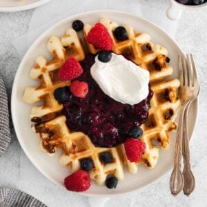 waffle on plate.